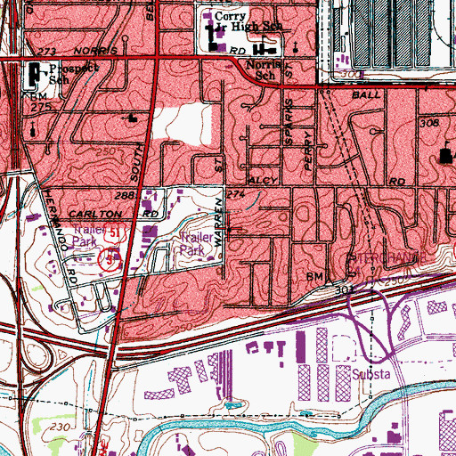 Topographic Map of New Harvest Baptist Church, TN