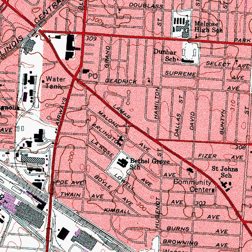 Topographic Map of New Hope Church of God, TN