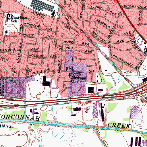 Topographic Map of New Jerusalem Church of God in Christ, TN