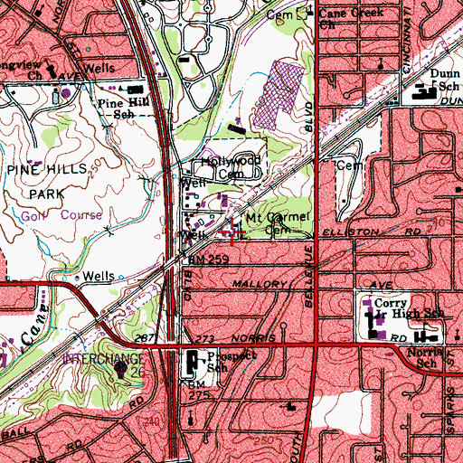 Topographic Map of New Jerusalem Missionary Baptist Church, TN