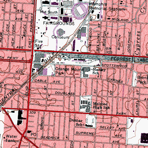 Topographic Map of New Prospect Church of God in Christ, TN