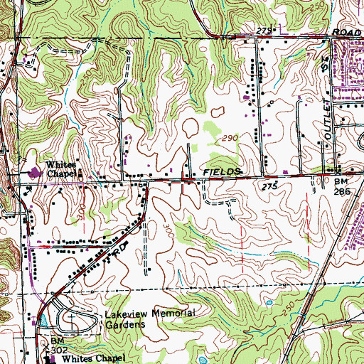 Topographic Map of New Rose of Sharon Missionary Baptist Church, TN