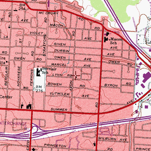 Topographic Map of Oasis Church of God in Christ, TN