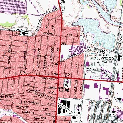 Topographic Map of Old Land Mark Church of God in Christ, TN