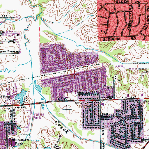 Topographic Map of Old Path Church, TN