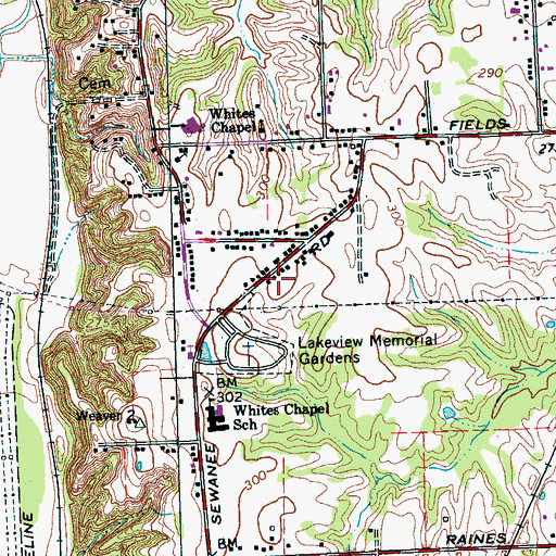 Topographic Map of Peters Rock Spiritual Church of the Apostolic Faith, TN