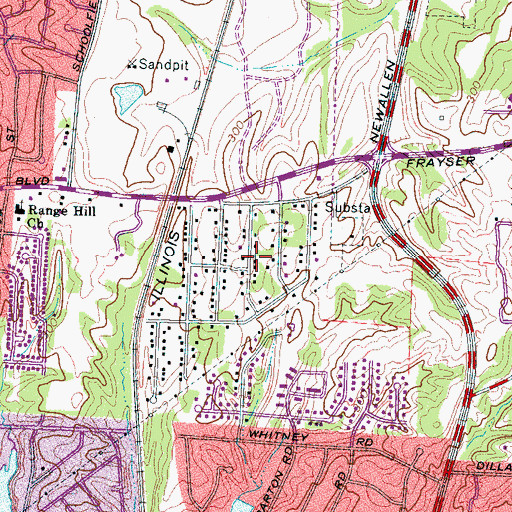 Topographic Map of Pleasant Grove Missionary Baptist Church, TN