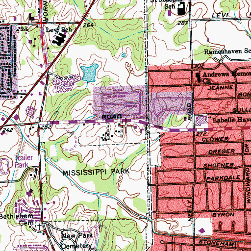 Topographic Map of Raines Road Church of Christ, TN