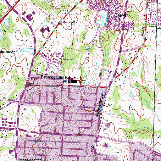 Topographic Map of Raleigh Springs Baptist Church, TN