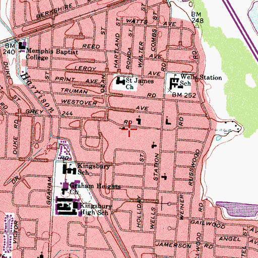Topographic Map of Reformed Baptist Church, TN
