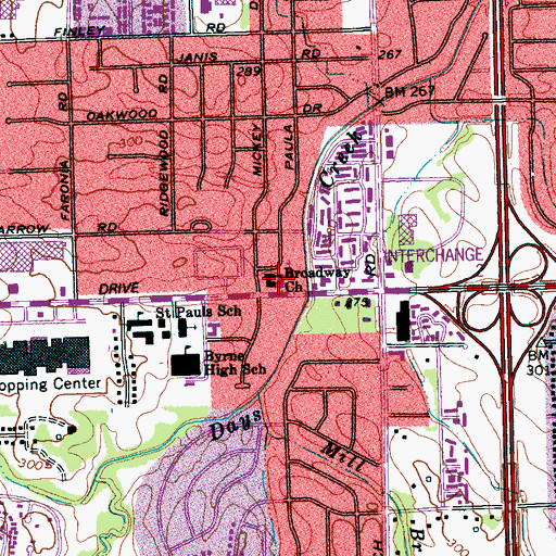 Topographic Map of Restoration Revival Temple, TN