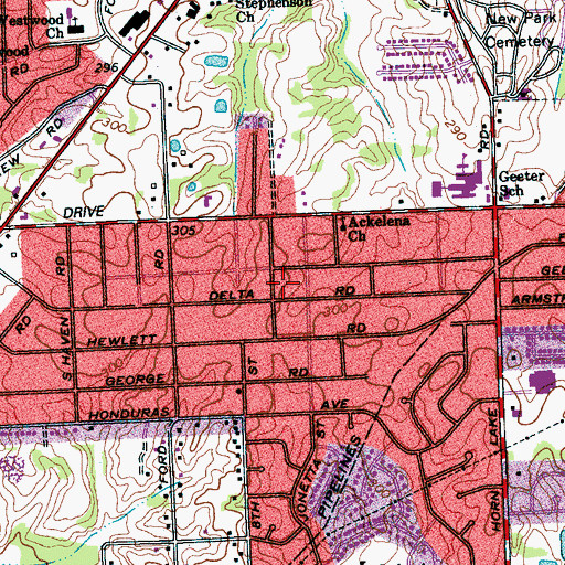 Topographic Map of Revival Temple Evangelistic Church, TN