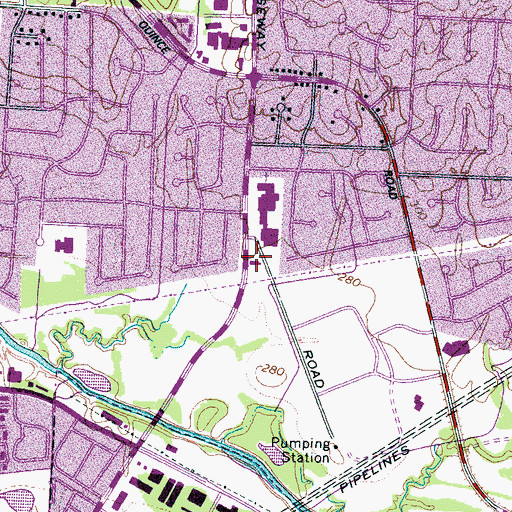 Topographic Map of Ridgeway Baptist Church, TN