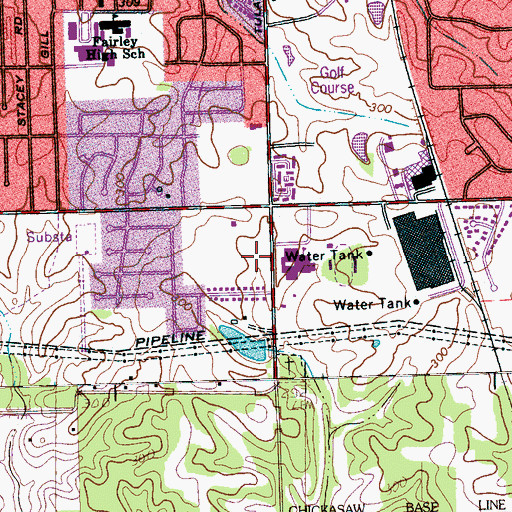 Topographic Map of Rising Sun Missionary Baptist Church, TN