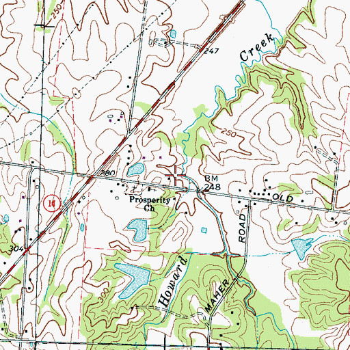 Topographic Map of Rivercrest Baptist Church, TN