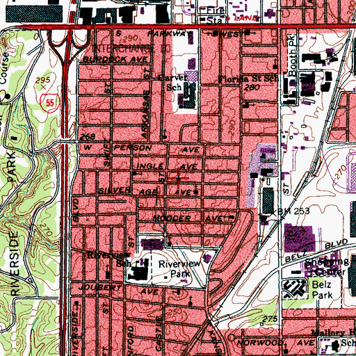 Topographic Map of Rock of Ages Baptist Church, TN