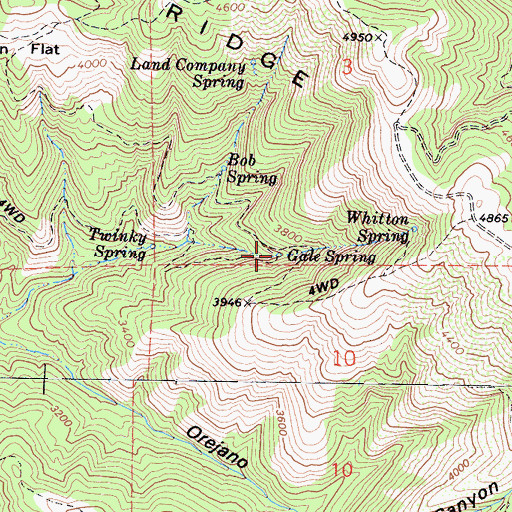Topographic Map of Gale Spring, CA