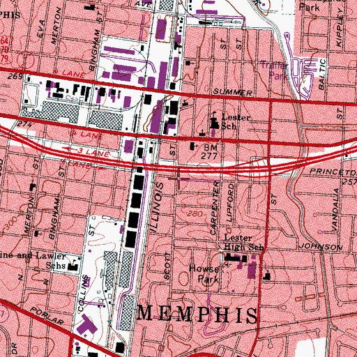 Topographic Map of Rock of Ages Christian Methodist Episcopal Church, TN