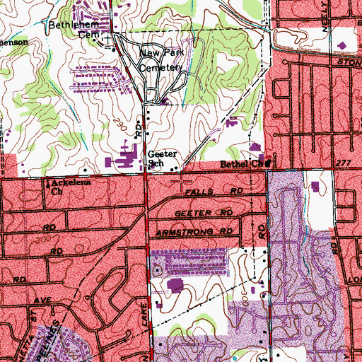 Topographic Map of Saint Matthews Temple of Deliverance, TN