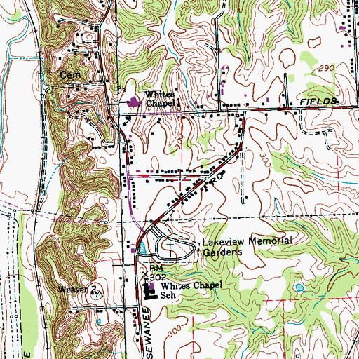 Topographic Map of Saint Paul Church of God in Christ, TN