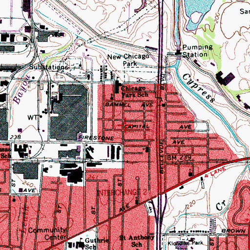Topographic Map of Saint Peters Rock Church, TN