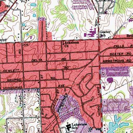 Topographic Map of Sanctuary of the Inner Self Church, TN