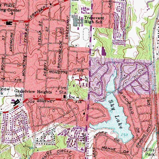 Topographic Map of Shiloh Baptist Church of Memphis, TN