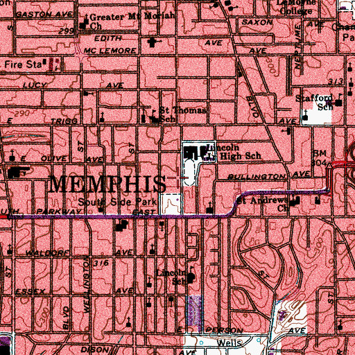 Topographic Map of Sisters Outreach Ministries, TN