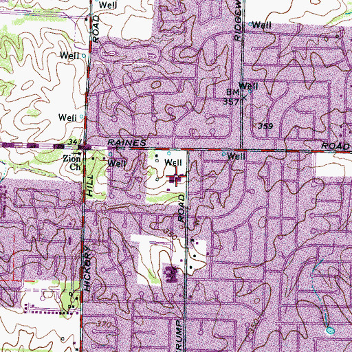 Topographic Map of Soul Winners Baptist Church, TN