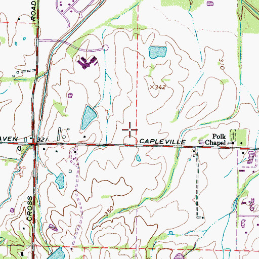 Topographic Map of Southwind Church of Christ, TN