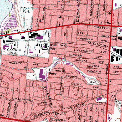 Topographic Map of Springdale Baptist Church, TN