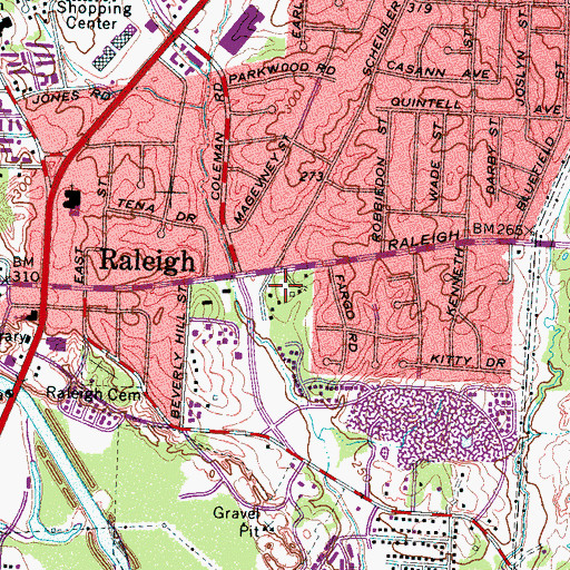 Topographic Map of Stage Road Church of Christ, TN