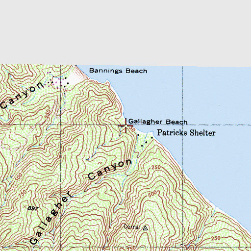 Topographic Map of Gallagher Beach, CA