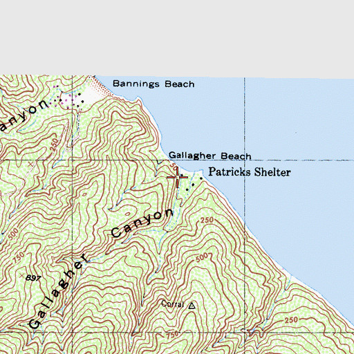 Topographic Map of Gallagher Canyon, CA