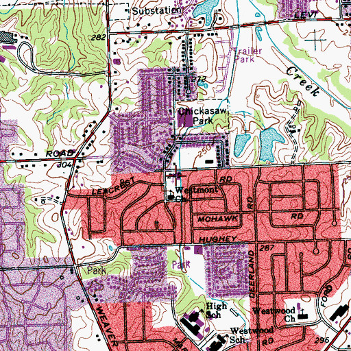 Topographic Map of True Baptist Church, TN