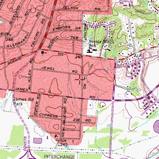 Topographic Map of True Grace Community Church, TN