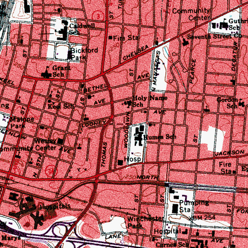 Topographic Map of True Love Fellowship Missionary Baptist Church, TN
