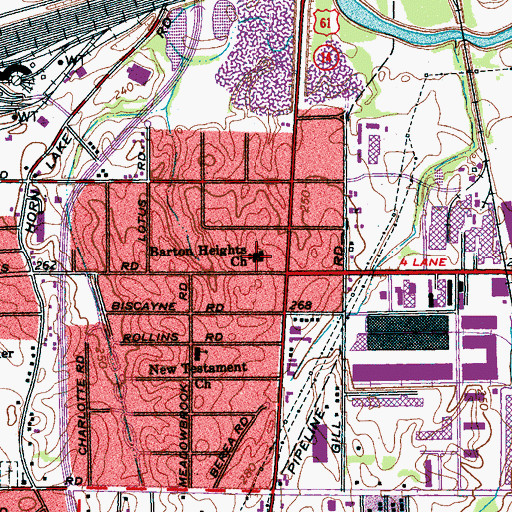 Topographic Map of Union Baptist Church, TN