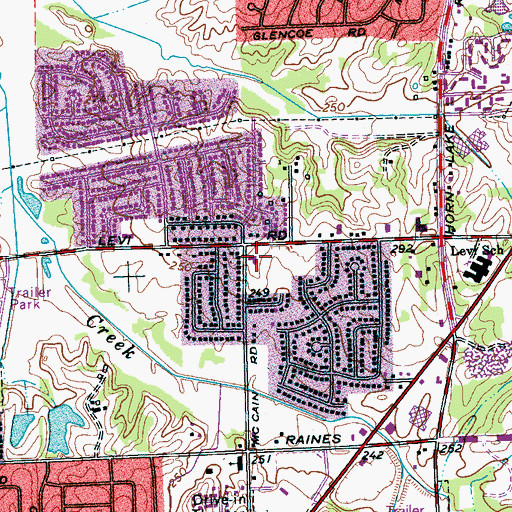 Topographic Map of Unity Church of God in Christ, TN