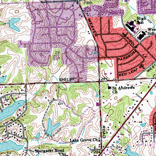 Topographic Map of Victory Temple Church of God in Christ, TN