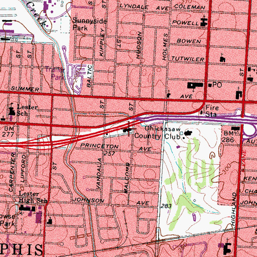 Topographic Map of Victory Temple Missionary Baptist Church, TN