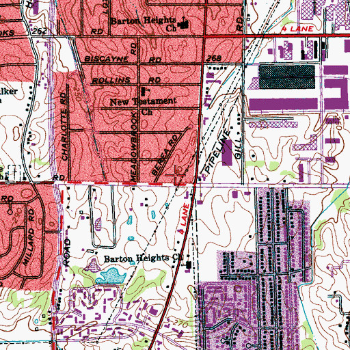 Topographic Map of Washington Chapel Christian Methodist Episcopal Church, TN