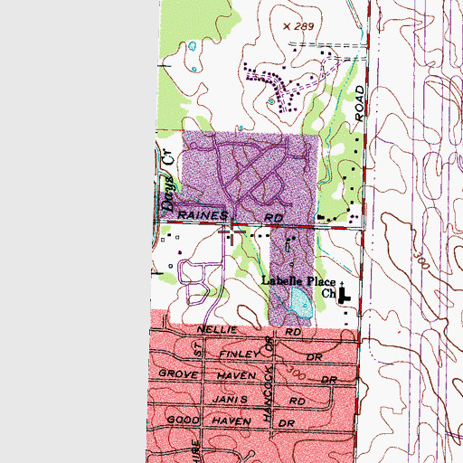 Topographic Map of Westhaven Community Church, TN