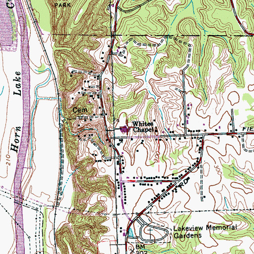 Topographic Map of Whites Chapel African Methodist Episcopal Church, TN