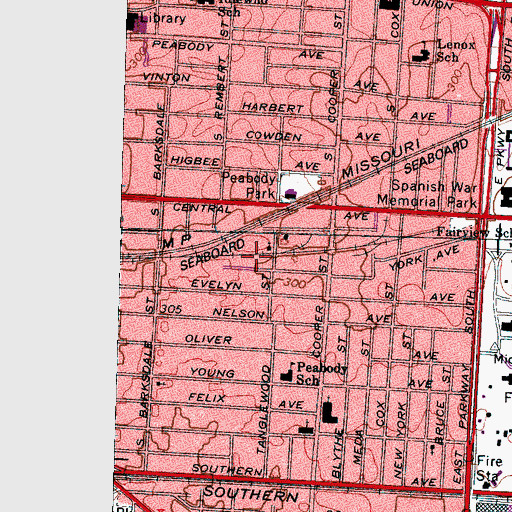 Topographic Map of Word of Truth Missionary Baptist Church, TN