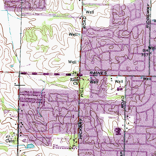 Topographic Map of Zion Christian Methodist Episcopal Church, TN