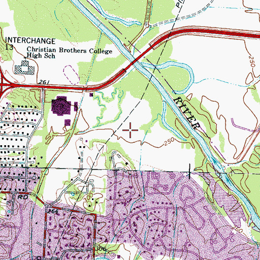 Topographic Map of Baptist Memorial Hospital for Women, TN
