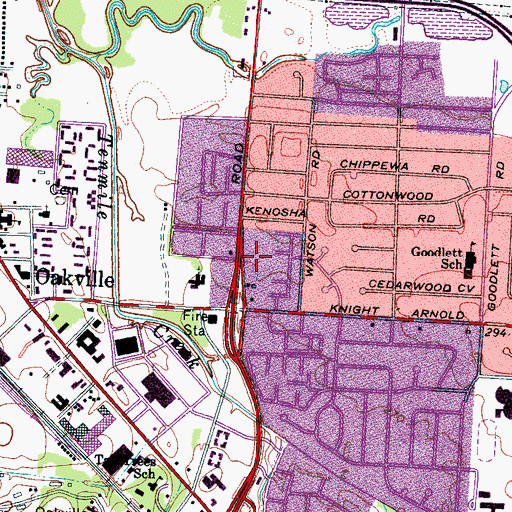 Topographic Map of Delta Medical Center, TN