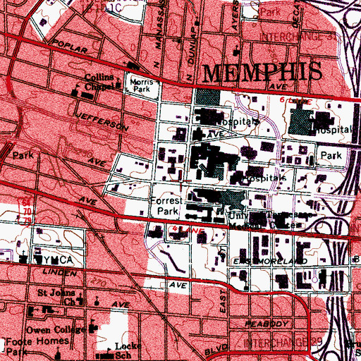 Topographic Map of Medplex Ambulatory Care Center, TN