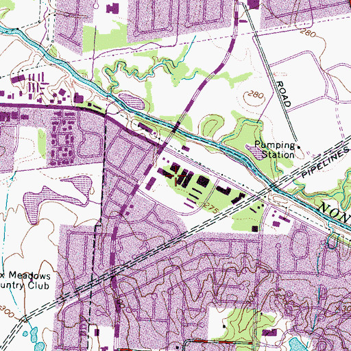 Topographic Map of Appletree Shopping Center, TN